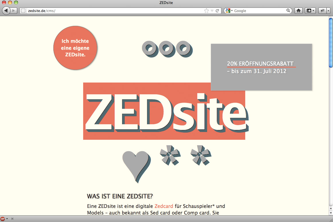 ZEDsite.de - Screenshot